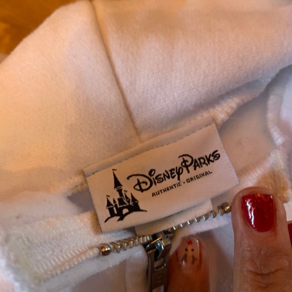 DISNEY PARKS HOLLYWOOD STUDIO White Minnie ZipUp Hoodie Size Small Like New - Picture 2 of 6